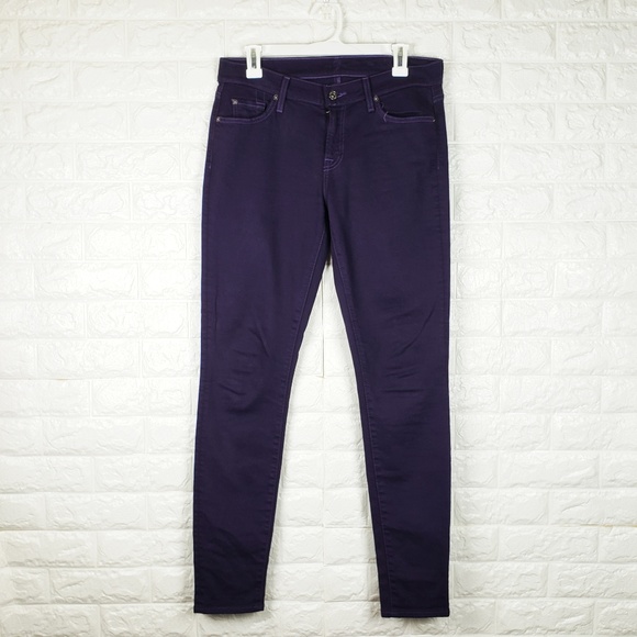 7 For All Mankind Denim - 7FAM Purple The Skinny Jeans 30x31